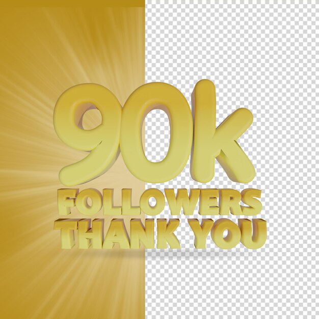 90k seguidores renders 3d aislados