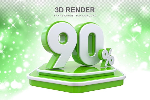 90Percent Promotion Podium 3D-Rendering