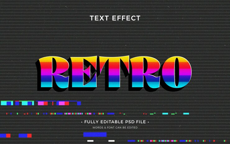 PSD 90s style text effect