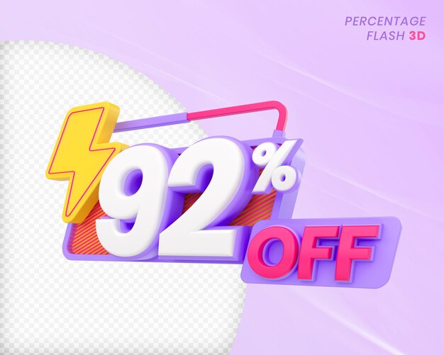 92 Prozent Rabatt mit Flash-Element 3D Render Premium PSD