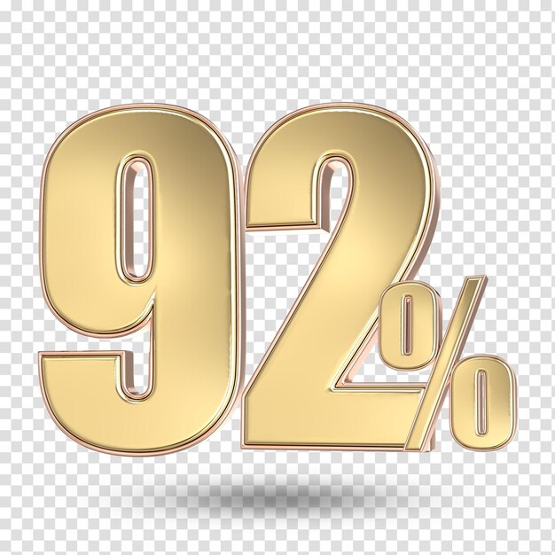 92 Renderizado en 3D del número de oro