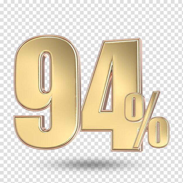 94 Renderizado en 3D del número dorado