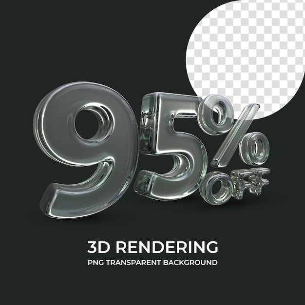 95 por ciento de descuento en renderizado 3d fondo transparente aislado