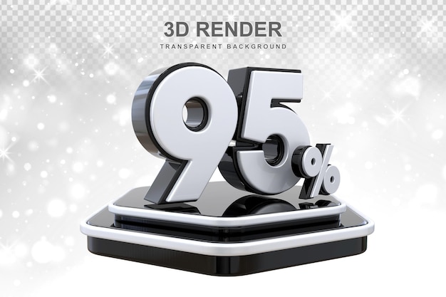 95 por ciento de promoción podium 3d render