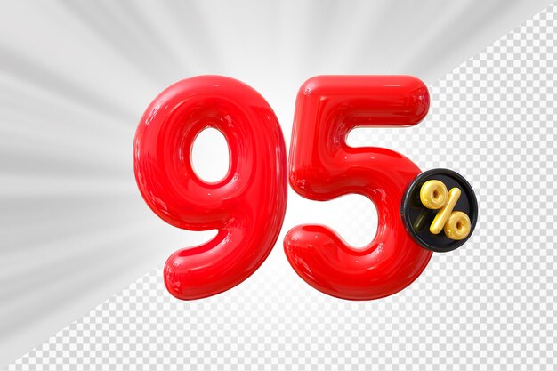 95% de descuento en el globo rojo número 3D