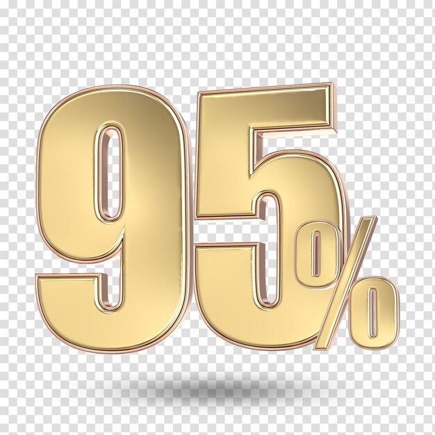 95 Gold Nummer 3D-Rendering