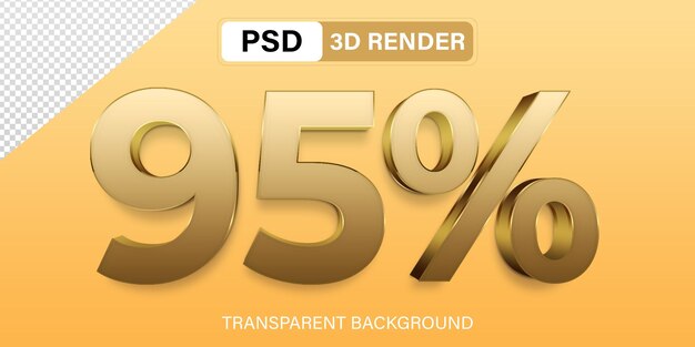 95 Goldfarbe auf durchsichtigem Hintergrund