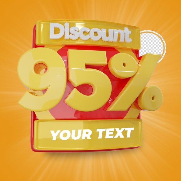 95 Prozent Rabatt 3D-Text-Rendering-Illustration
