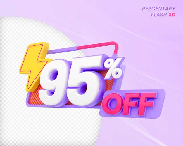 95 prozent rabatt mit flash-element 3d render premium psd