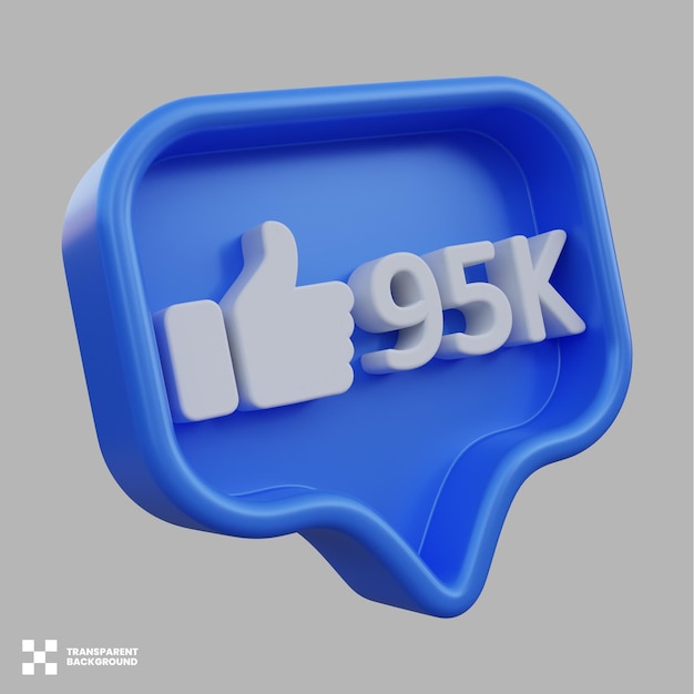 95k como la notificación 3D Ilustración