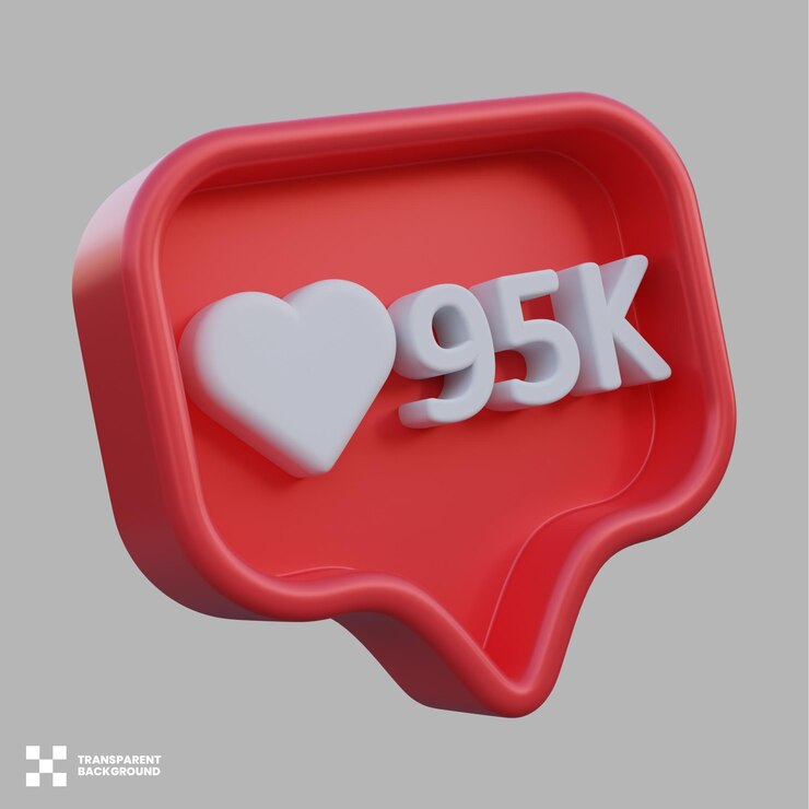 PSD 95k notificación de amor en 3d ilustración