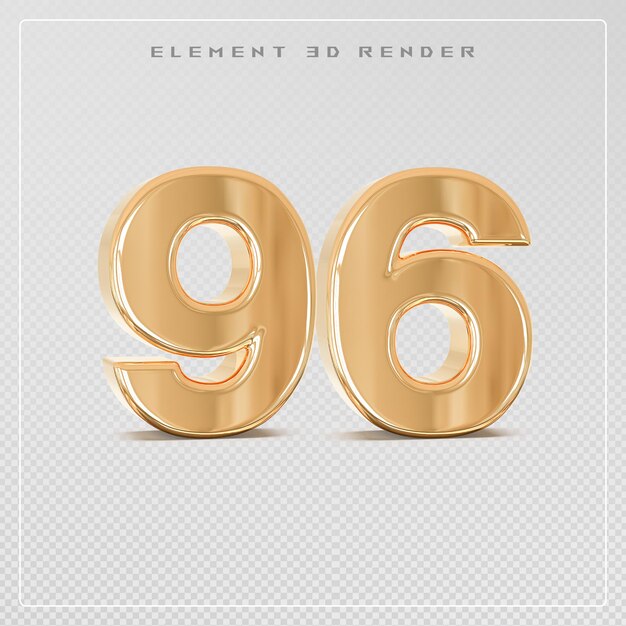 96 numero d'oro rendering 3D