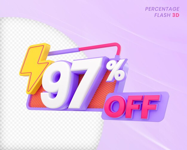 97 por ciento de descuento con elemento flash 3d render premium psd