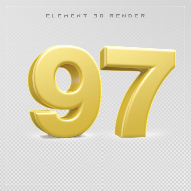 97 numéros d'or rendus en 3D