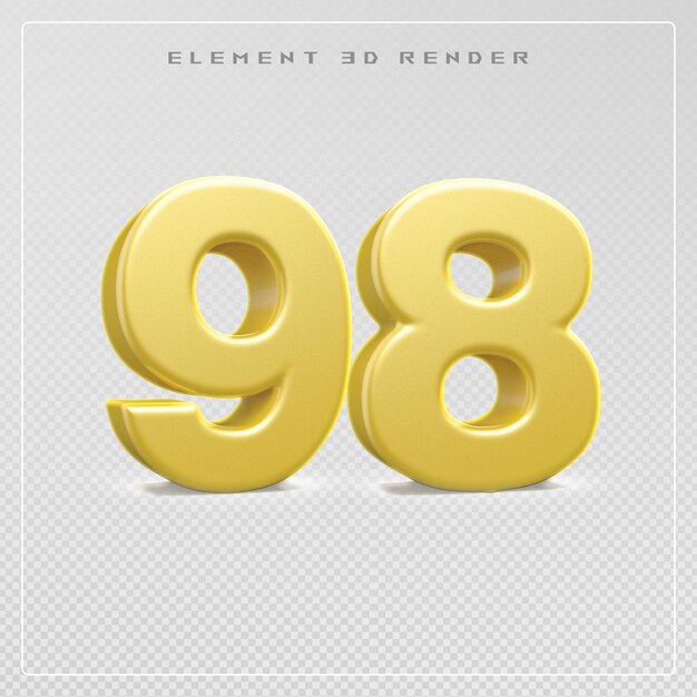 98 numero d'oro rendering 3D