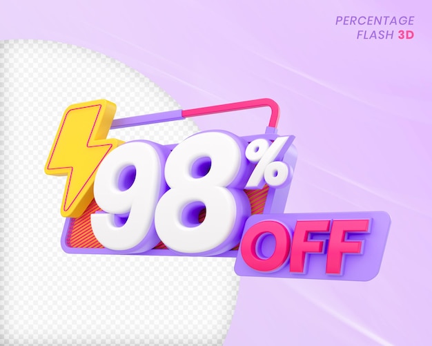 98 percento di sconto con elemento flash 3D Render Premium PSD