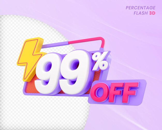 99 Prozent Rabatt mit Flash-Element 3D Render Premium PSD