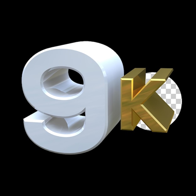 9k 3d render text seguidores de mídias sociais obrigado post design ouro