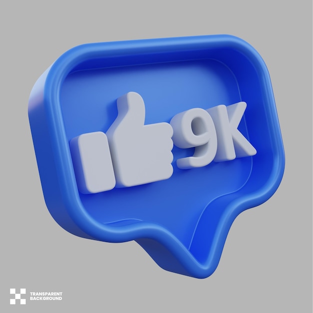 9k como la notificación 3D Ilustración