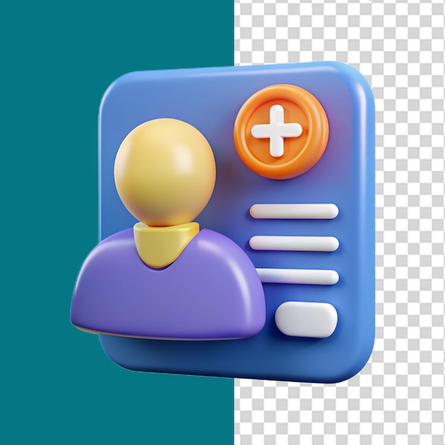 A 3D add user icon on transparent background