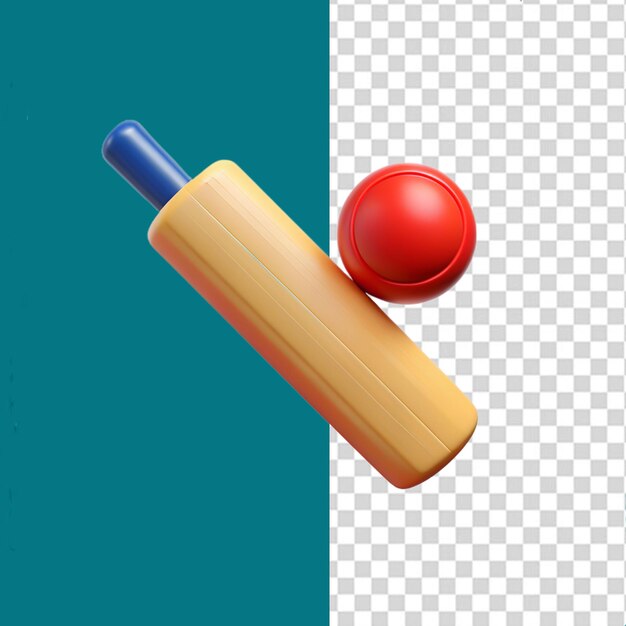 a 3d bat and boll play in ground on transparent
