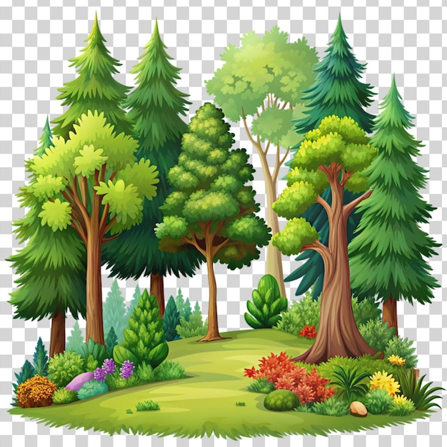 PSD a 3d forest isolated on transparent background