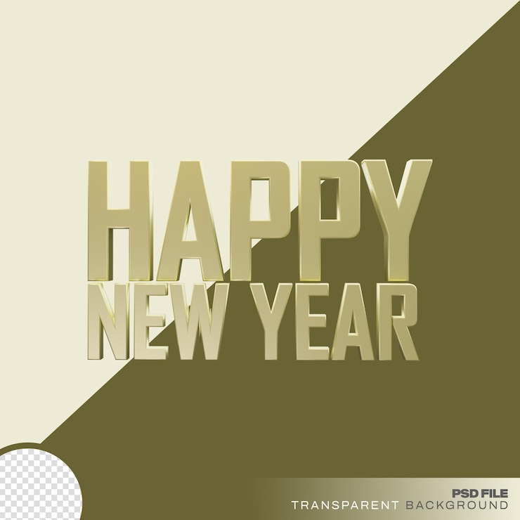PSD a 3d gold sign with happy new year on it