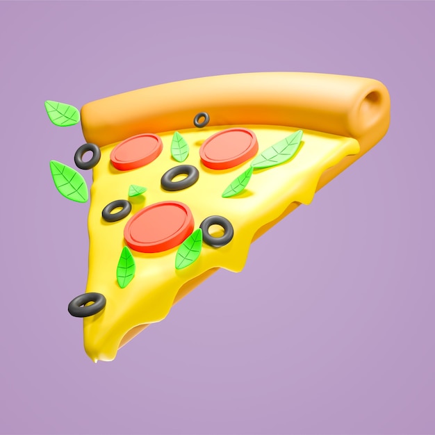 a 3d icon slice of pizza with a slice of pizza on it