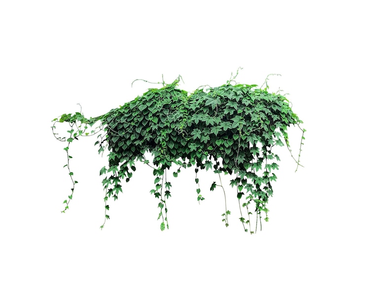 PSD a animal shaped create by natural creeper green leaves a green plant with leaves on psd