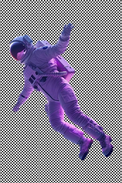a astronaut in a space suit with a purple ribbon on his suit transparent background