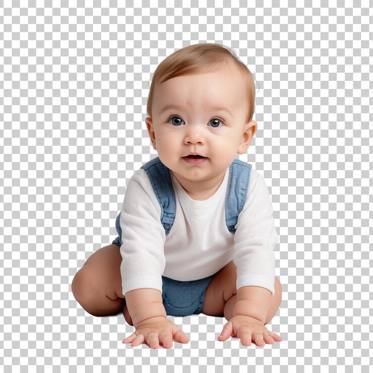 PSD a baby is sitting on the floor with a shirt that says baby