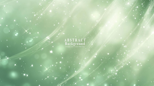 A background of light green with small stars and lines creating an elegant effect