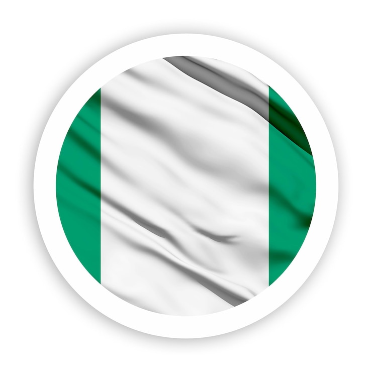 PSD a bandeira da nigéria com um quadro redondo branco