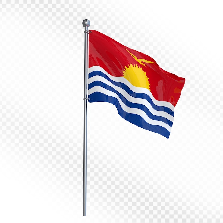 PSD a bandeira nacional de kiribati a agitar-se no vento