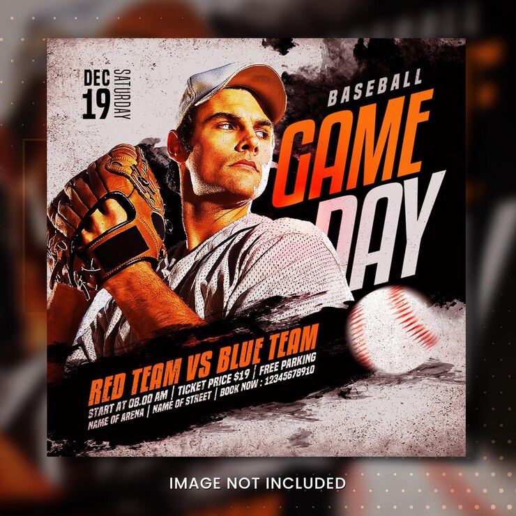A baseball game day poster for a baseball game.