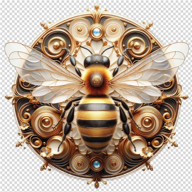 A bela abelha isolada traz a natureza polinizadora