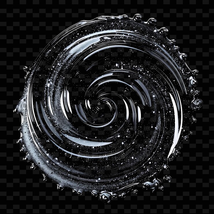 PSD a black and white abstract fractal image of a spiral