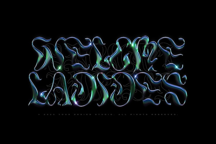 PSD a black background with the words the word in green