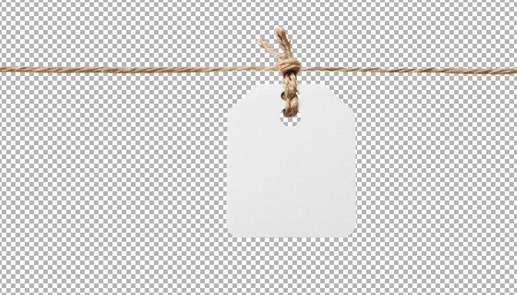 PSD a blank white tag flutters