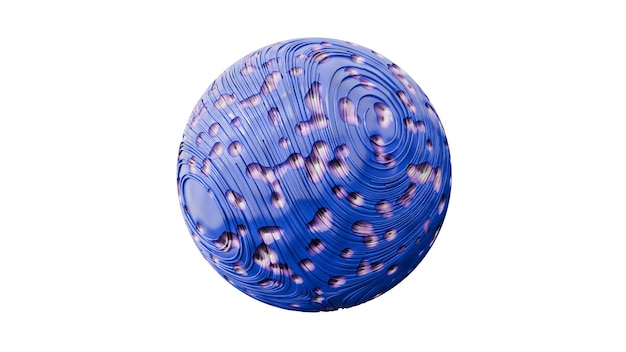 a blue and pink ball with the number 4 on it