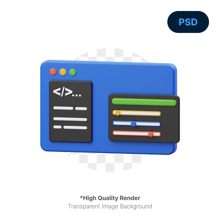 PSD a blue and white screen with the word high quality on it.