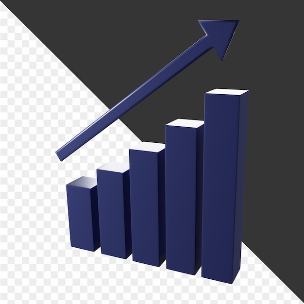 a blue arrow pointing up to the top of a graph