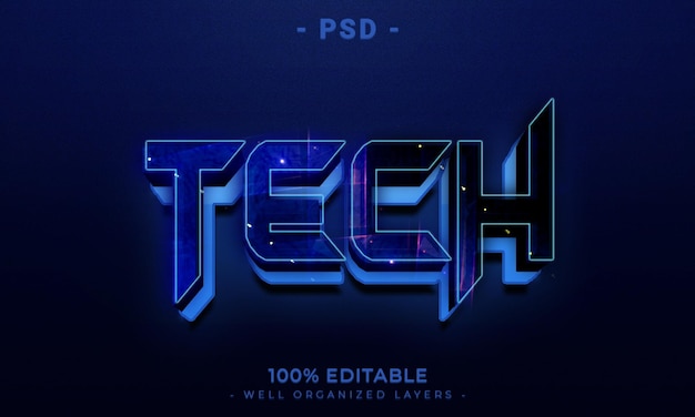 A blue background with the text tech