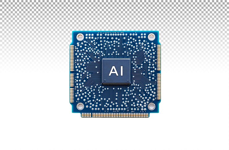 PSD a blue computer chip with the letters ai on it