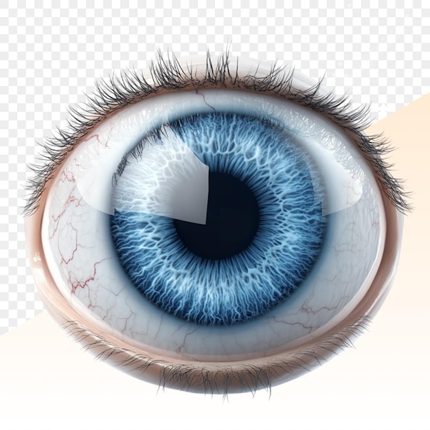 a blue eye with a hole that has a hole in it