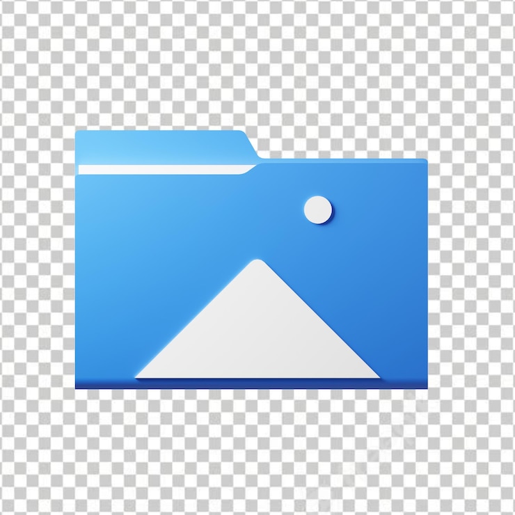 PSD a blue folder icon with a white border and a white border.