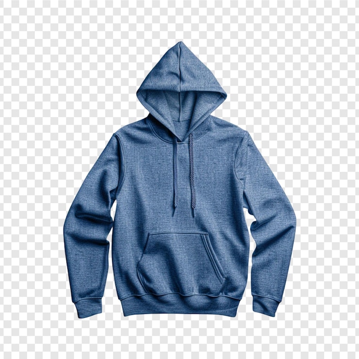 PSD a blue hoodie with a hood on it