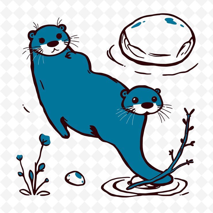 PSD a blue seal with a white face and a blue seal