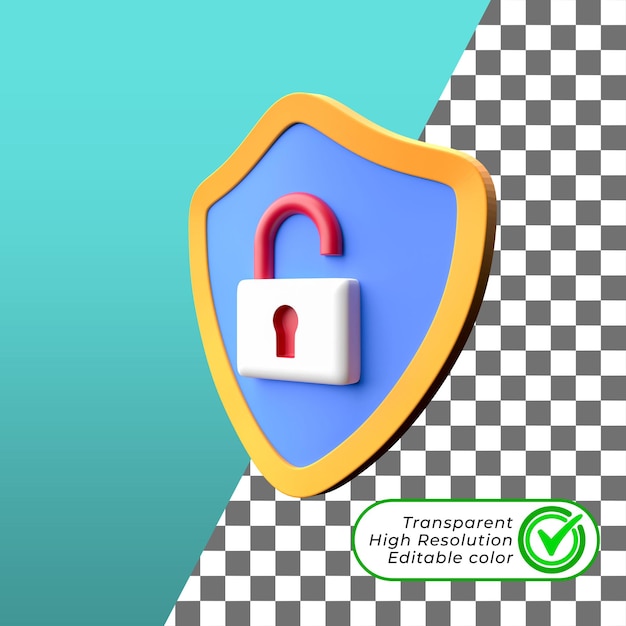 A blue shield with a red padlock on it
