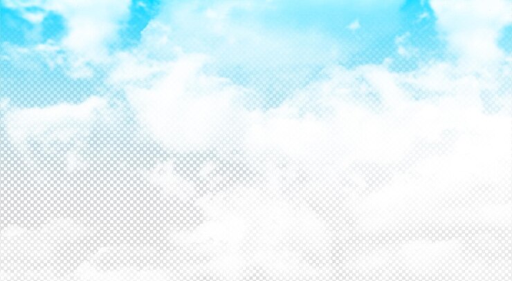 PSD a blue sky with white clouds isloated on transparent background